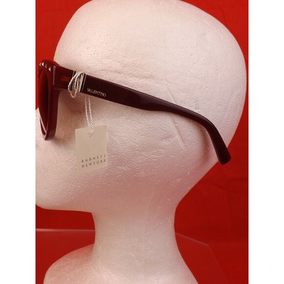 NWT VALENTINO ROCKSTUDS V659S WINE STUDDED PLASTIC FRAME SUNGLASSES $495 ITALY